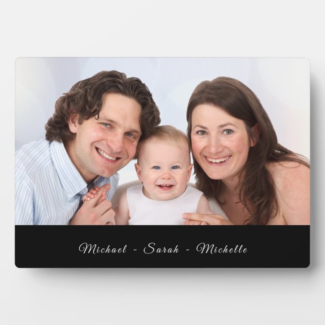 Expositora Foto Personalizado moderna con placa con caballete (Frente)