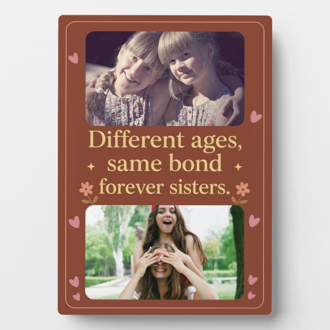 Expositora Hermanas para Siempre – Placa de Foto Personalizad (Frente)