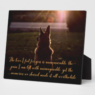 Expositora Hermosa placa conmemorativa del Mascota Pastor Ale