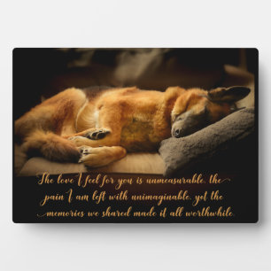 Expositora Hermosa placa conmemorativa para mascota Pastor Al