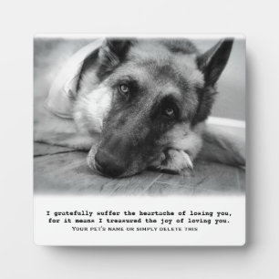 Expositora Hermosa placa conmemorativa para mascota Pastor Al