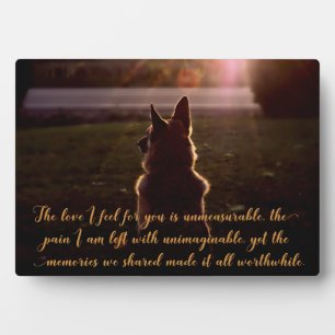 Expositora Hermosa Placa conmemorativa para mascota Pastor Al