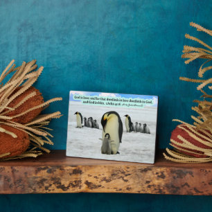 Expositora Hermosa Placa de Escritura Pingüino 1 Juan 4:16