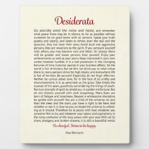 Expositora La placa de mesa de Desiderata