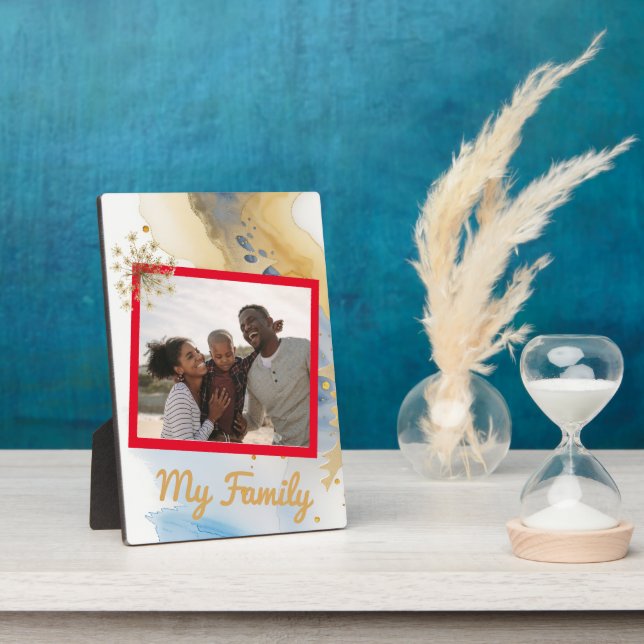 Expositora La placa de mi familia Tabletop es 5x7 con una Eas (Lado)