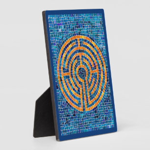Expositora LABERINTO IV Placa 5x7 con caballete - Azul