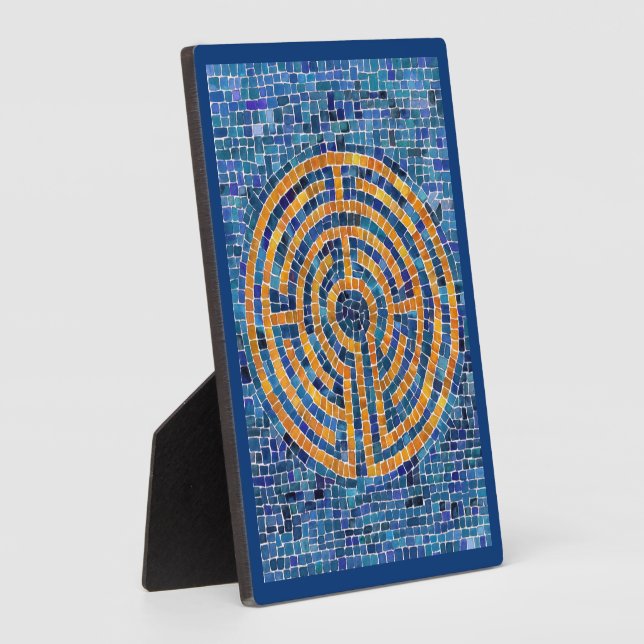 Expositora LABERINTO IV Placa 5x7 con caballete - Azul (Lado)