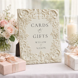 Expositora Letrero de Placa de Boda Elegantes Tarjetas y Rega
