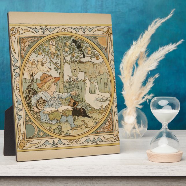 Expositora Leyendo la placa divertida (Lado)