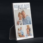 Expositora Mejor Pawpaw de los mundos modernos 3 Placa fotogr<br><div class="desc">Un moderno cumpleaños de collage de fotos, navidades, día del padre, regalo especial de ocasión, con 3 fotos, y texto editable, perfecto para papá, abuelo, mamá, abuela o cualquier pariente. El estilo del tipo de letra, el tamaño y el color de fondo del texto se pueden cambiar haciendo clic en...</div>