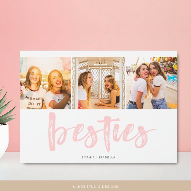 Expositora Mejores Amigas Collage de Fotos Placa (Customize with names and photos.)