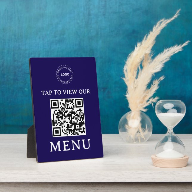 Expositora Menú de código QR del restaurante | Placa de 5" x  (Lado)