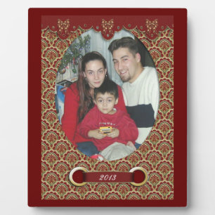 Expositora Navidades de diseño victoriano de placa fotográfic