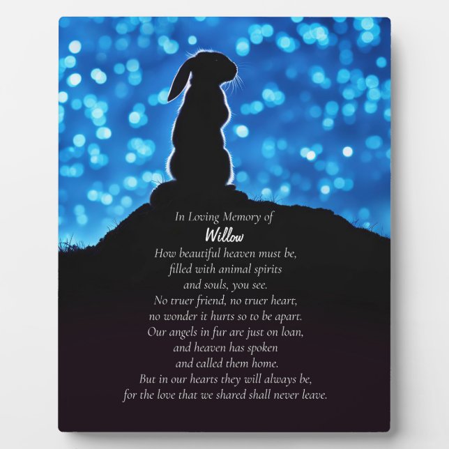 Expositora Nombre personalizado de la placa de conejo conejo  (Frente)