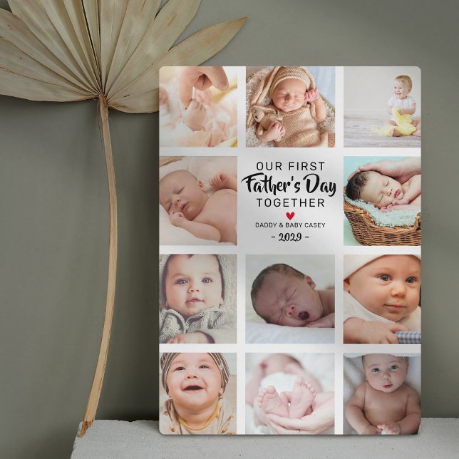 Expositora Nuestro primer Día del Padre Foto Collage Placa (Subido por el creador)