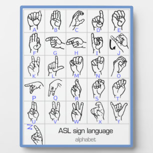 Expositora placa ALPHABET en lenguaje Rótulo