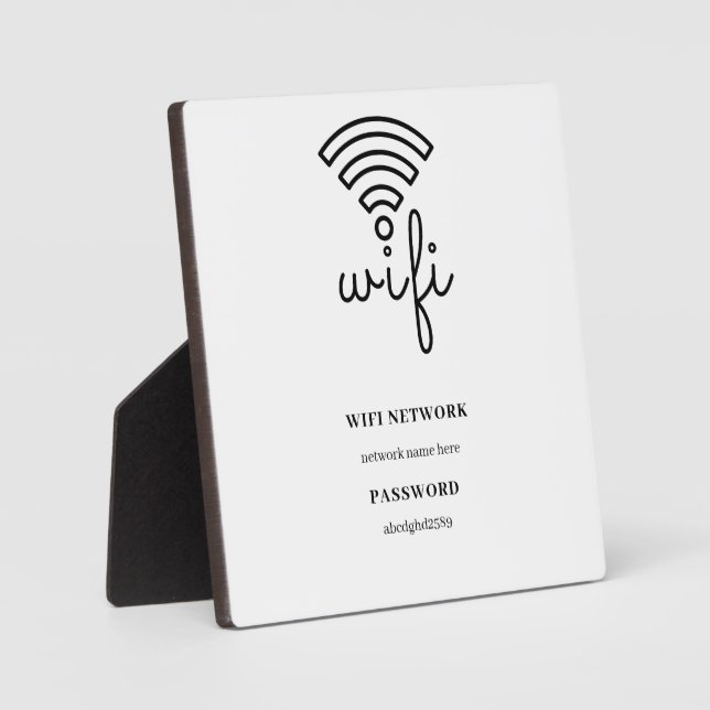 Expositora Placa Blanca de Red y Contraseña Wifi (Anverso)