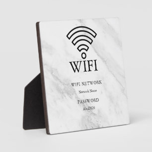 Expositora Placa Blanca de Red y Contraseña Wifi
