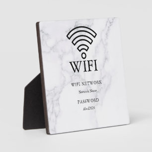 Expositora Placa Blanca de Red y Contraseña Wifi