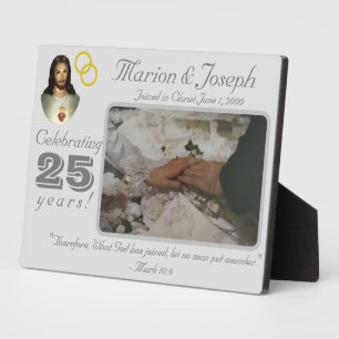 Expositora Placa católica de 25 años de plata en aniversario