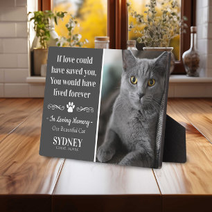 Expositora Placa conmemorativa moderna con foto de gato en me