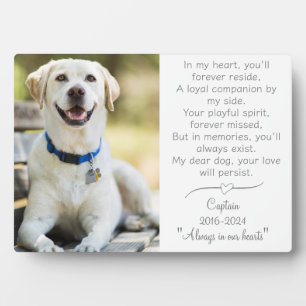 Expositora Placa conmemorativa para perro con caballete