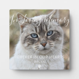 Expositora Placa conmemorativa personalizada para mascota gat