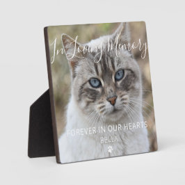 Expositora Placa conmemorativa personalizada para mascota gat