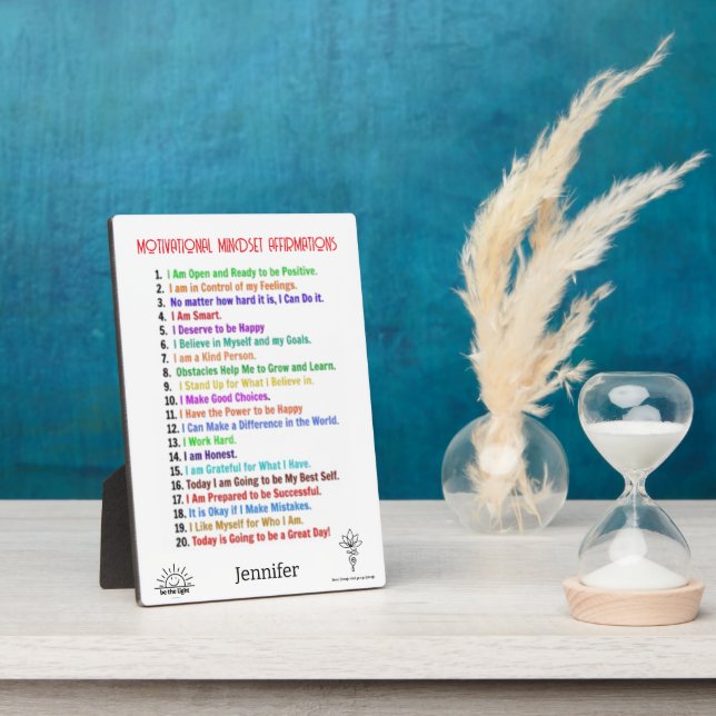 Expositora Placa de afirmaciones personalizadas (Lado)