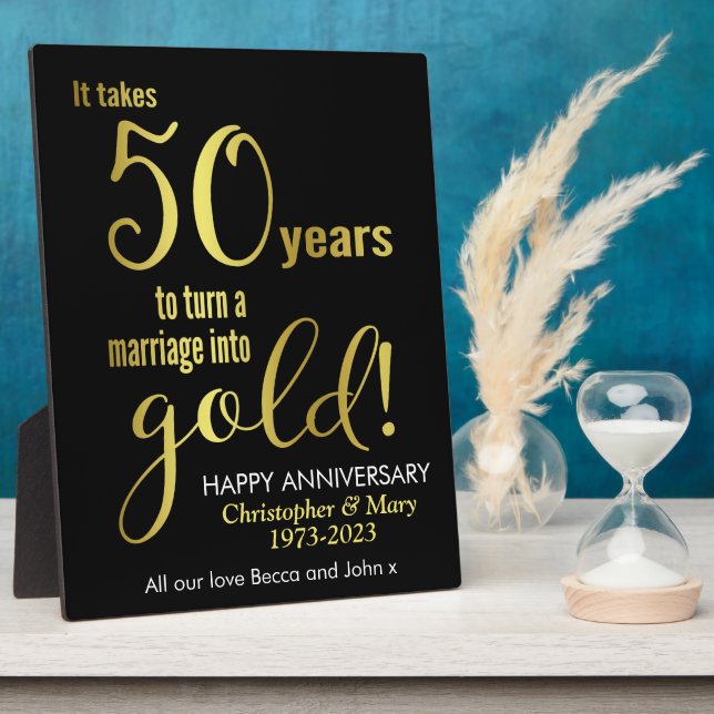 Expositora Placa de aniversario de bodas número 50 (Lado)