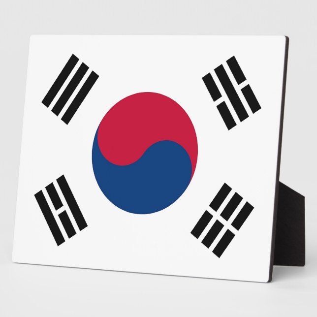 Expositora Placa de bandera de Corea del Sur (Lado)