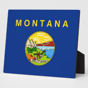 Expositora Placa de bandera del estado de Montana