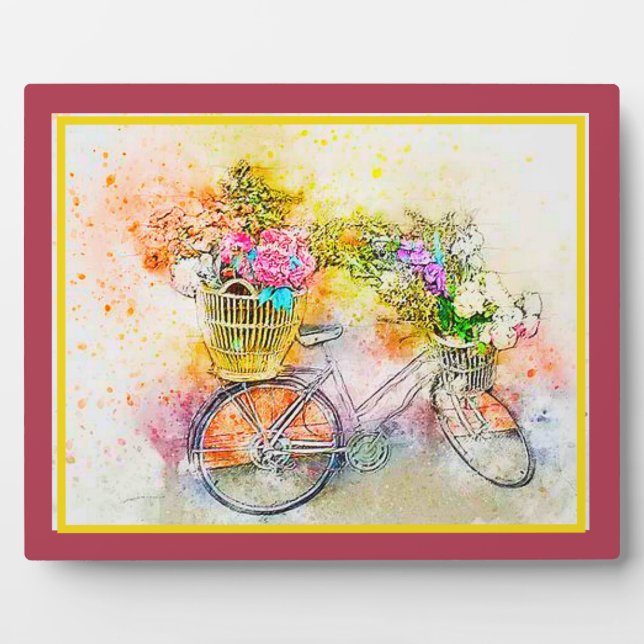 Expositora Placa de bicicleta y flores (Frente)