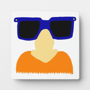 Expositora Placa de bigote y gafas incognito