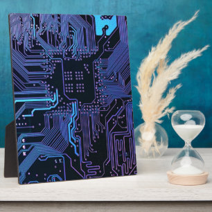 Expositora Placa de circuito electrónico azul del nerd de sal