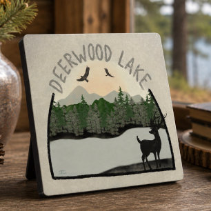 Expositora Placa de Deerwood Lake Deer Inspirivity