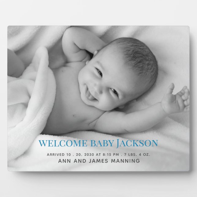 Expositora Placa de escritorio con foto de bebé personalizada (Frente)