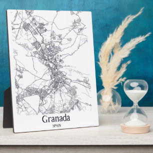 Expositora Placa de escritorio con mapa minimalista de la ciu