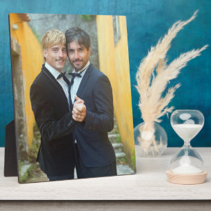 Expositora Placa de Foto de Boda Gay con Dos Novios
