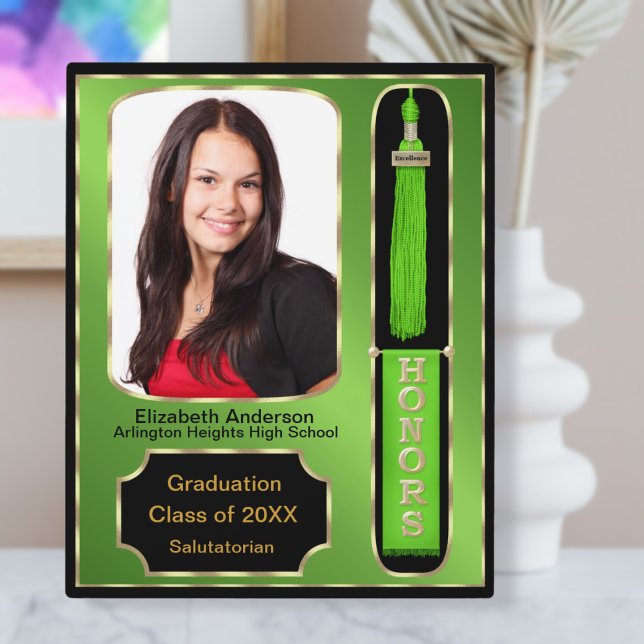 Expositora Placa de Foto de Graduación con Honores Verde (Subido por el creador)