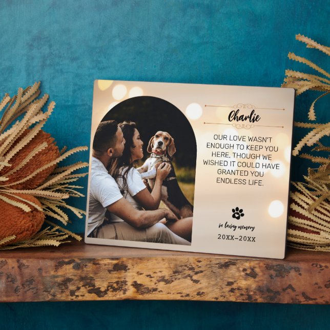 Expositora Placa de Foto de Perro - En Memoria Cariñosa Tamañ (Lado)