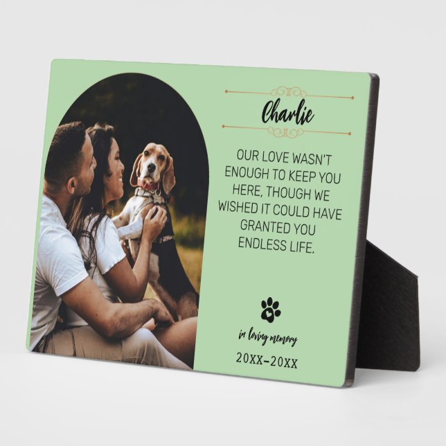 Expositora Placa de Foto de Perro - Personalizada En Memoria  (Lado)