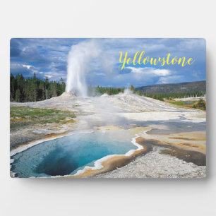 Expositora Placa de Foto-Géiser de Yellowstone