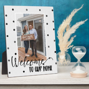 Expositora Placa de Foto Personalizada de Bienvenida a Casa