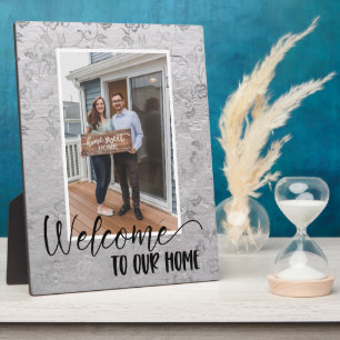 Expositora Placa de Foto Personalizada de Bienvenida al Hogar