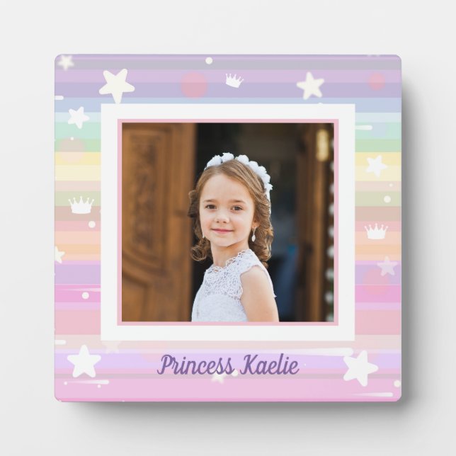 Expositora Placa de foto personalizada de princesa (Frente)