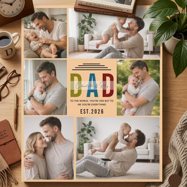 Expositora Placa de Foto Personalizada | Nuestro Primer Día d (Best Dad Ever Personalized | Custom Father’s Plaque)