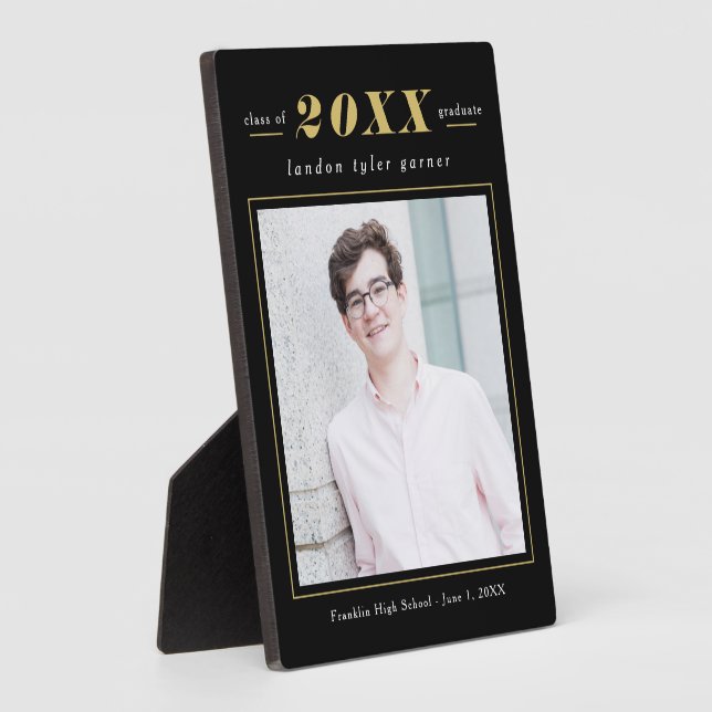 Expositora Placa de Graduación de Color Editable Simple (Lado)