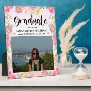 Expositora Placa de Graduación Floral de Foto Editable