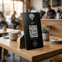 Placa de información de WiFi con código QR para in